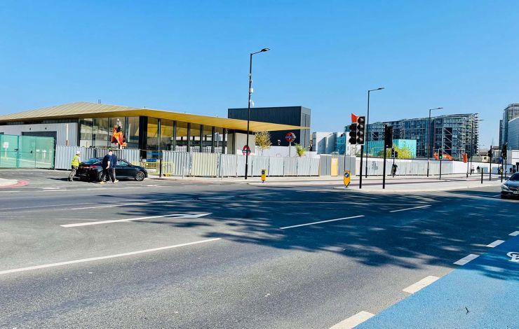 Steer developed highway works outside the station 
